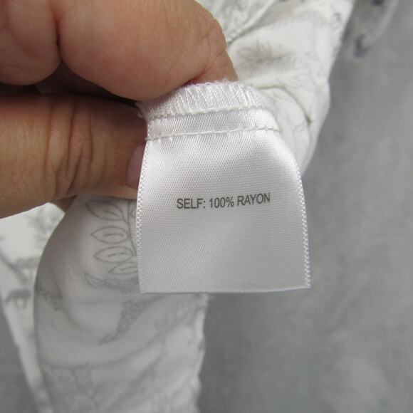 Jane And Delancey Top Large Cheetah Black White Button Shirt Soft Short Sleeve - Picture 6 of 10